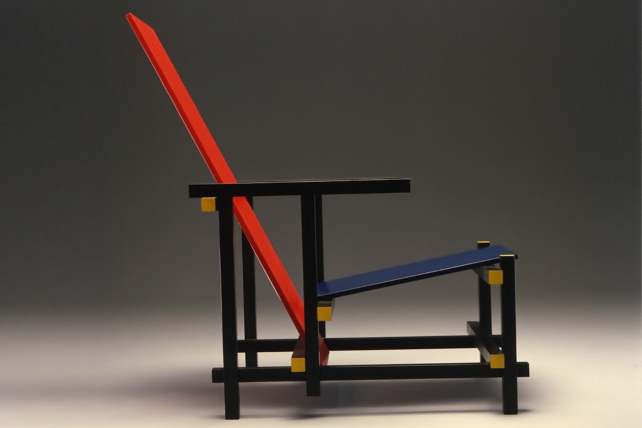 melk wit Jet kans Cassina Red and Blue stoel - De Projectinrichter