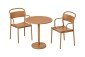 Muuto Linear Steel Armchair Cafe Table Round Orange